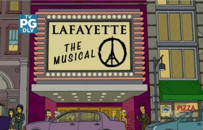 Petit Clin d’oeil: Les Simpsons rendent hommage aux victimes des attentats de Paris