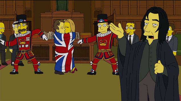 Les Simpsons rendent hommage à l’acteur Alan Rickman en re publiant un épisode sur un fond musical de Bowie datant de 2013
