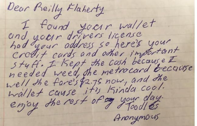 Angleterre: un voleur écrit une lettre à sa victime lui expliquant les causes de son acte