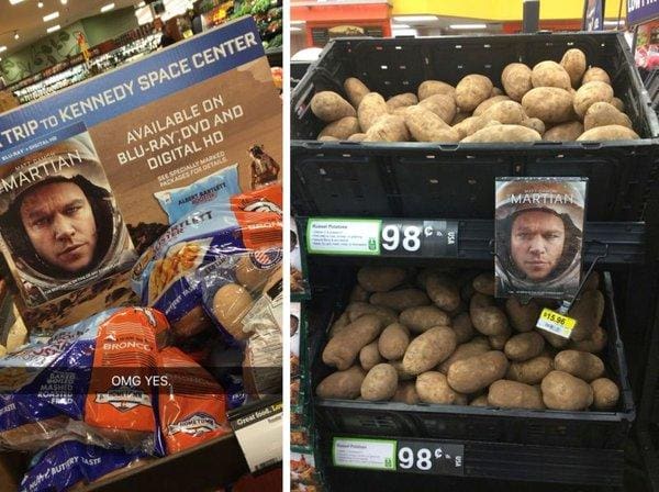 Le visage de Matt Damon associé à des… pommes de terre