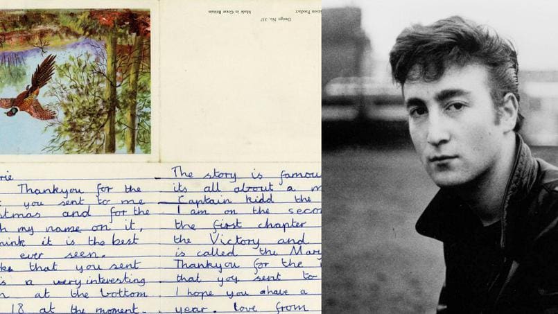 Une carte postale de John Lennon sera mise en vente pour la somme de 39 000 euros (images)