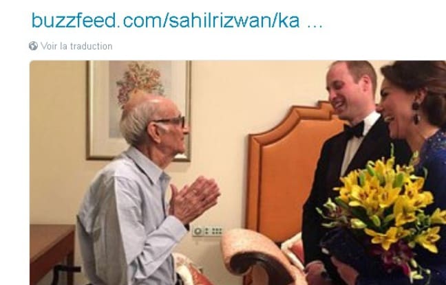 Inde: Un homme de 93 ans réalise son rêve de rencontrer le Prince William et Kate Middleton (vidéo)
