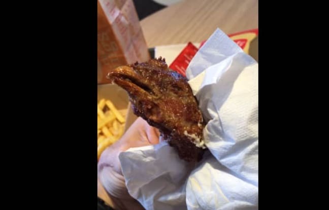 Montpellier (France): Il tombe sur une tête de poulet frit dans son sachet de chicken wings (vidéo)