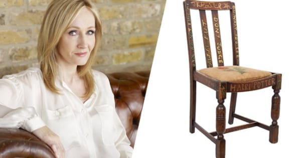 Une chaise utilisée par JK Rowling pour écrire Harry Potter atteint déjà 65.000 dollars aux enchères ( images)