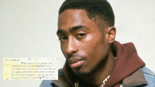 Une lettre d’amour écrite par Tupac, envoyée à l’une de ses conquêtes, en vente pour 35 000 dollars (photo de la lettre)