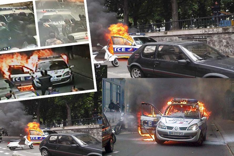 France: Le policier dont la voiture a été incendiée fait le buzz sur la toile (vidéo)