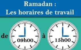 Horaires du Ramadan: de 09heures  à 15 heures