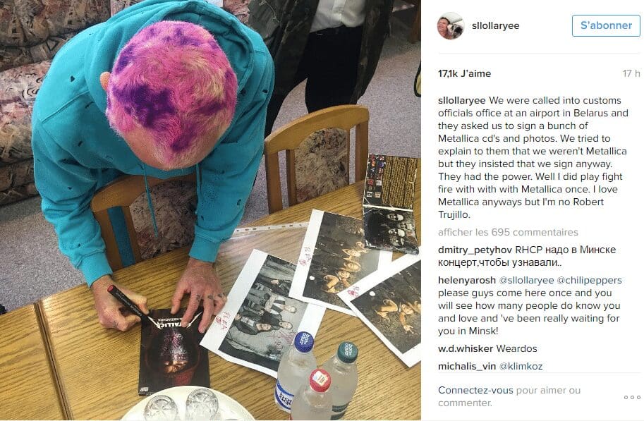 Biélorussie: confondus avec Metallica, les Red Hot Chilli Peppers forcés de signer des autographes à leur place