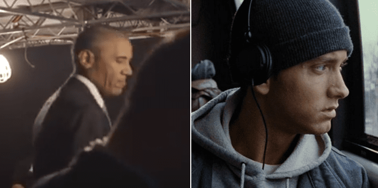 Quand Barack Obama s’échauffe sur du Eminem avant de monter sur scène (extrait et vidéo)