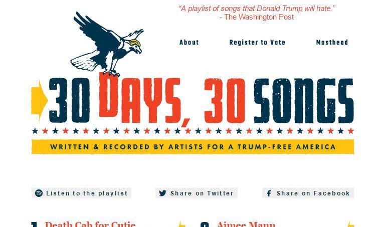 30days30songs : Quand trente musiciens chantent leur désaccord avec Donald Trump (vidéo)
