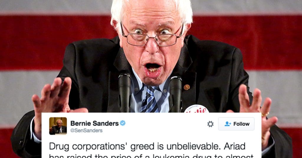 Twitter: En un tweet, Bernie Sanders a fait perdre 387 millions de dollars à Ariad, une firme pharmaceutique