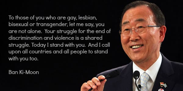 Le départ de Ban Ki-moon regretté par au moins la communauté gay