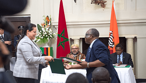 Visite royale en Zambie; signature de 19 accords gouvernementaux et de partenariat économique