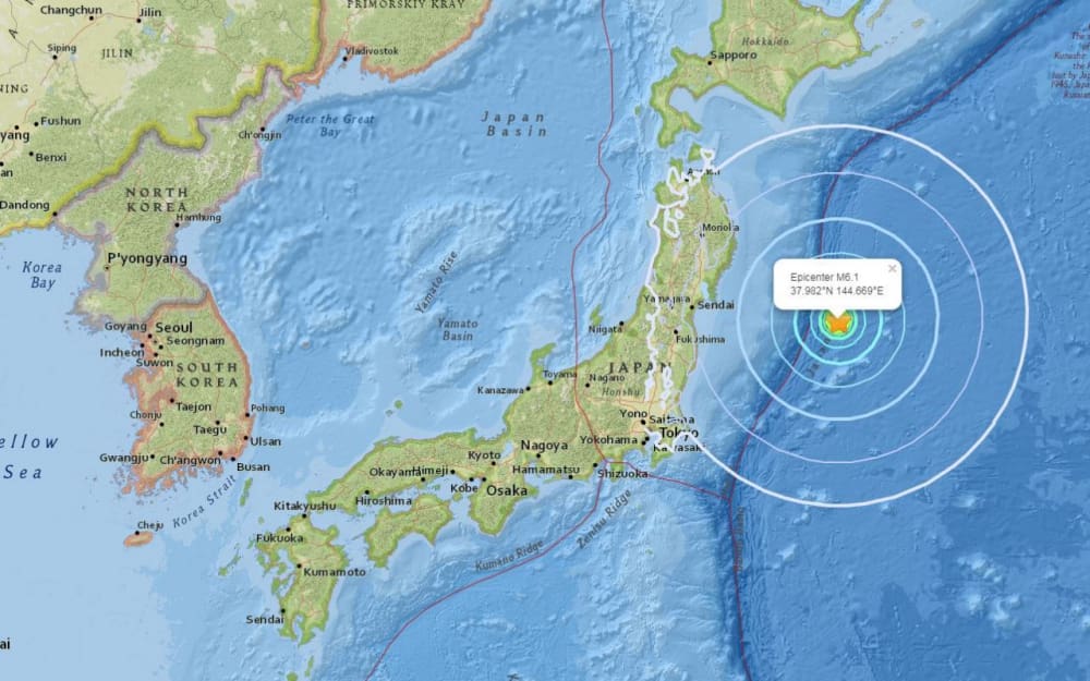 Un séisme d’une magnitude de 6,1 frappe la côte est du Japon