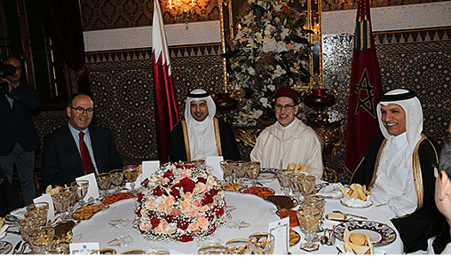 Rabat: le Roi Mohammed VI offre un diner en l’honneur du premier ministre du Qatar