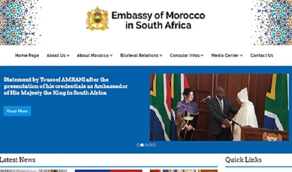 Afrique du Sud : l’ambassade du Maroc à Pretoria se dote d’un site web officiel