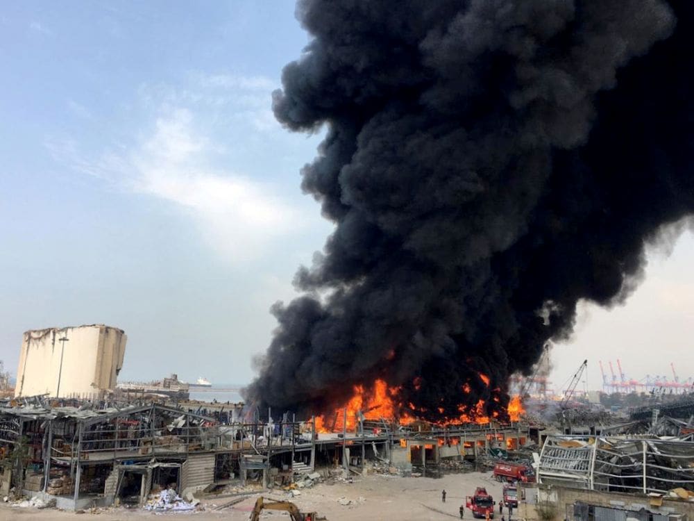 Liban : important incendie dans un entrepôt du port de Beyrouth